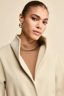 Cappotto Lungo Foderato con Cintura - BEIGE