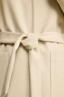 Cappotto Lungo Foderato con Cintura - BEIGE