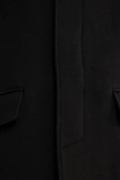 Cappotto Lungo Foderato in Lana e Cashmere - NERO