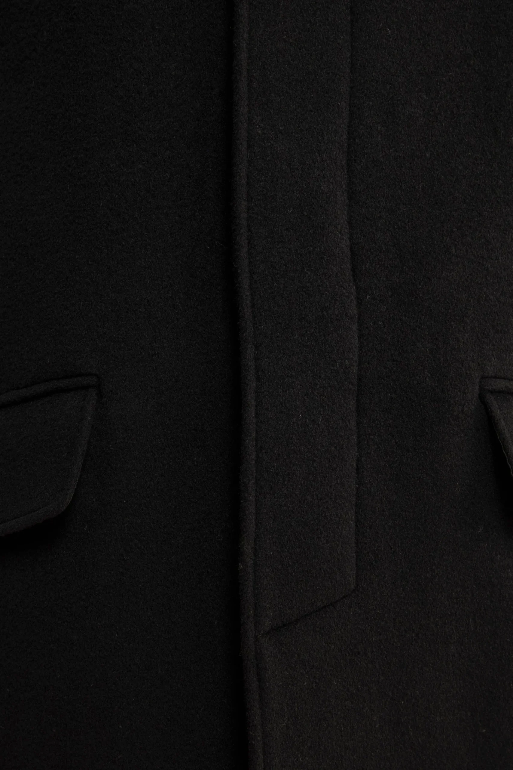 Cappotto Lungo Foderato in Lana e Cashmere - NERO