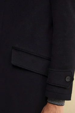 Cappotto Lungo Foderato in Lana e Cashmere - BLU