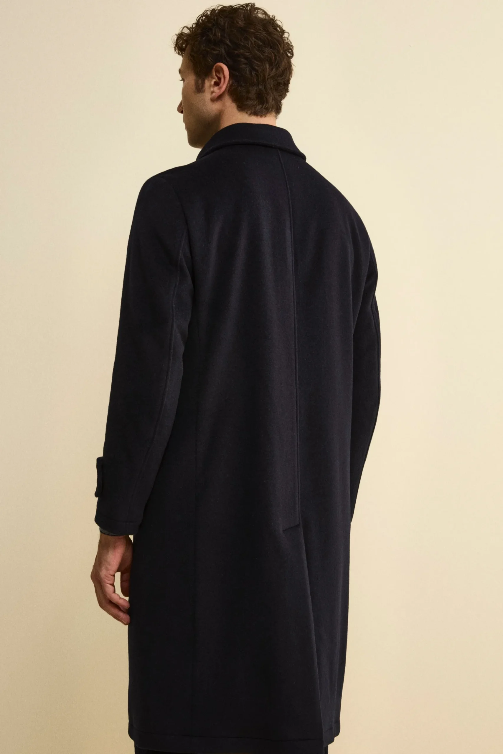 Cappotto Lungo Foderato in Lana e Cashmere - BLU