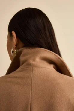 Cappotto lungo in lana e cashmere - CAMMELLO