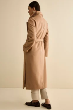 Cappotto lungo in lana e cashmere - CAMMELLO