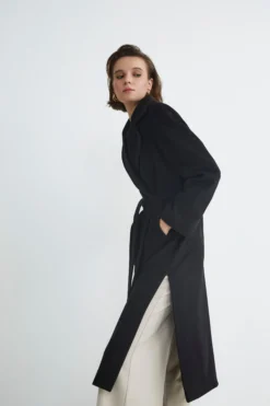 Cappotto lungo in lana e cashmere - NERO