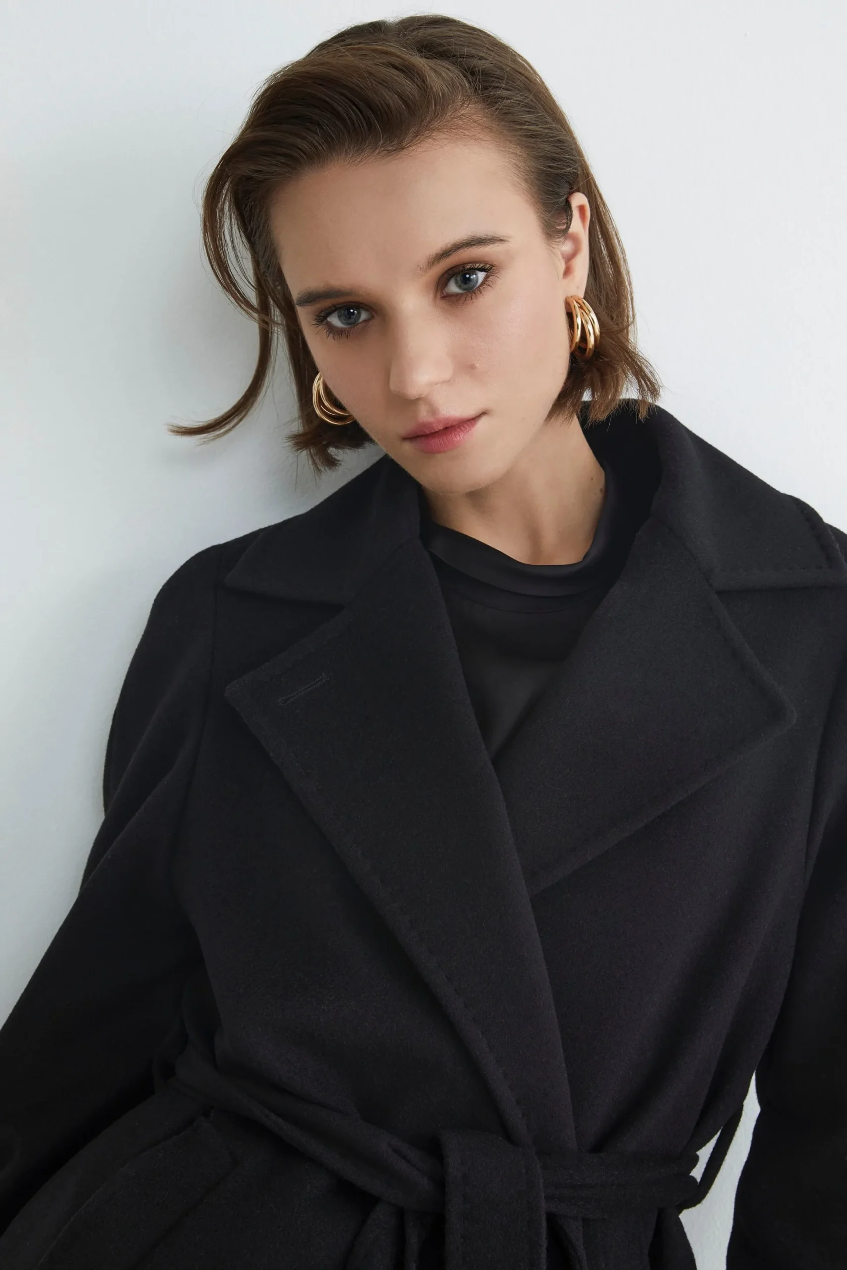 Cappotto lungo in lana e cashmere - NERO