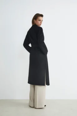 Cappotto lungo in lana e cashmere - NERO