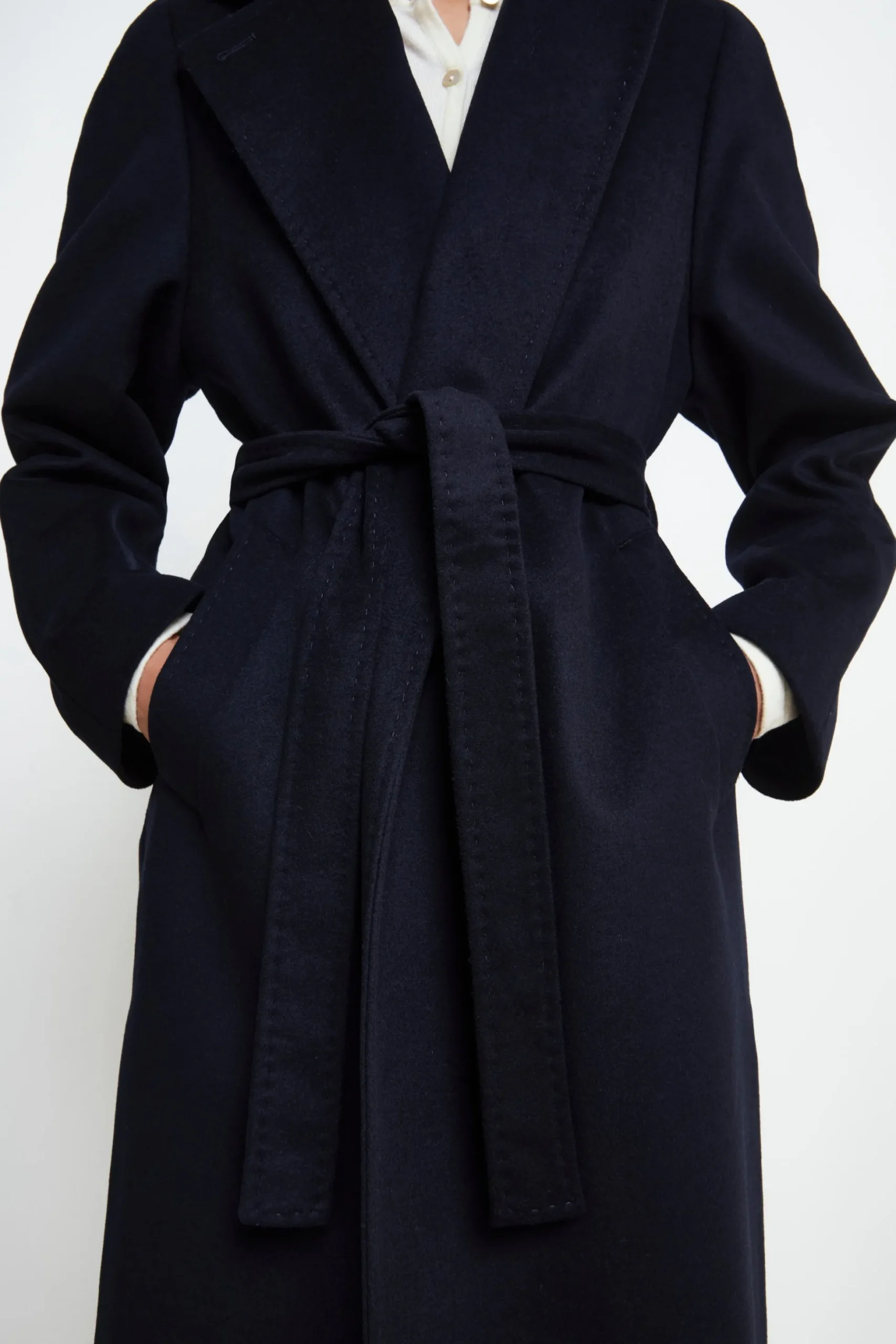 Cappotto lungo in lana e cashmere - BLU