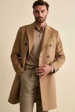 Cappotto Midi Doppiopetto in Misto Lana e Cashmere con Martingala - CAMMELLO