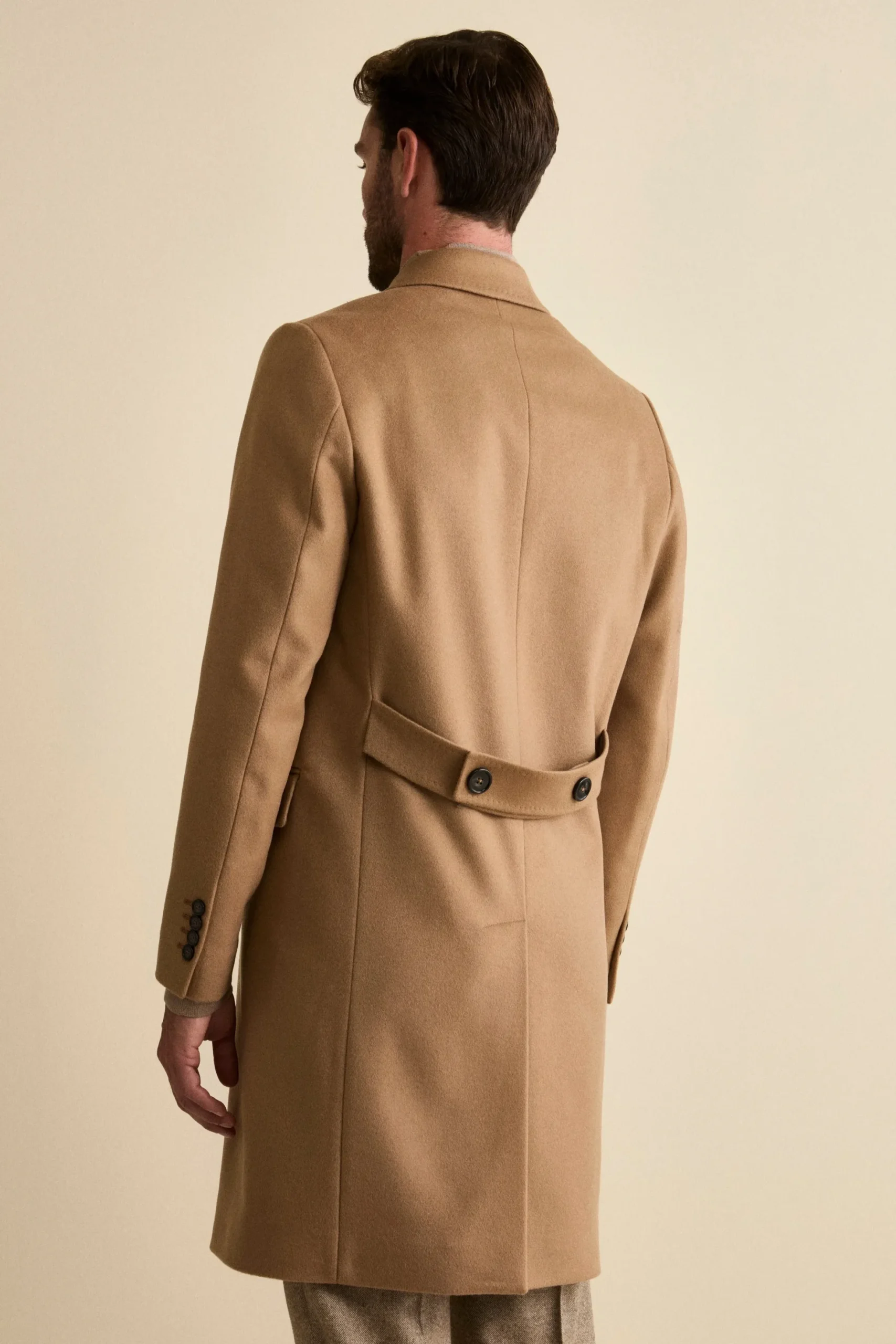 Cappotto Midi Doppiopetto in Misto Lana e Cashmere con Martingala - CAMMELLO