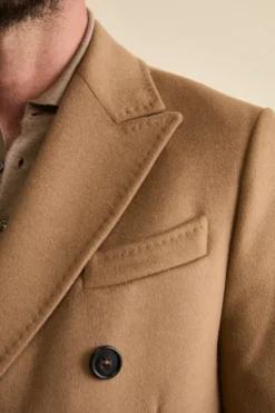 Cappotto Midi Doppiopetto in Misto Lana e Cashmere con Martingala - CAMMELLO
