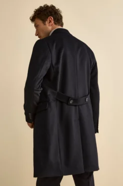 Cappotto Midi Doppiopetto in Misto Lana e Cashmere con Martingala - BLU