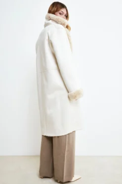 Cappotto Midi Eco-Montone - MANDORLA