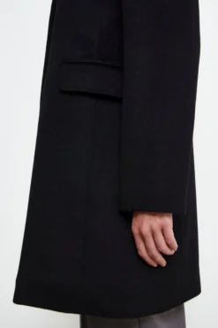 Cappotto midi in lana - NERO