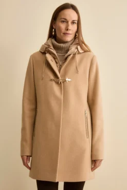 Cappotto Midi in Misto Lana con Alamaro - CAMMELLO