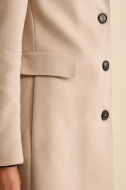 Cappotto Midi Sancrato in Misto Lana e Cashmere - GESSO