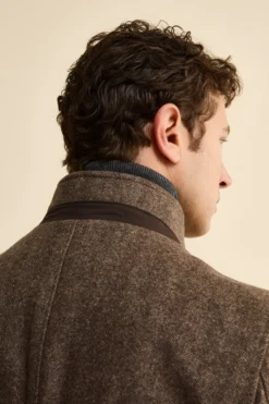 Cappotto Midi Spigato in Misto Lana e Cashmere - MARRONE MELANGE