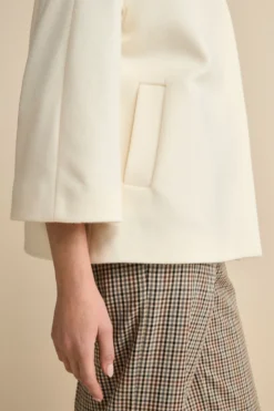 Cappotto Over Corto in Misto Lana e Cashmere - BIANCO