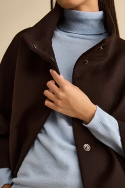 Cappotto Over Corto in Misto Lana e Cashmere - T.MORO