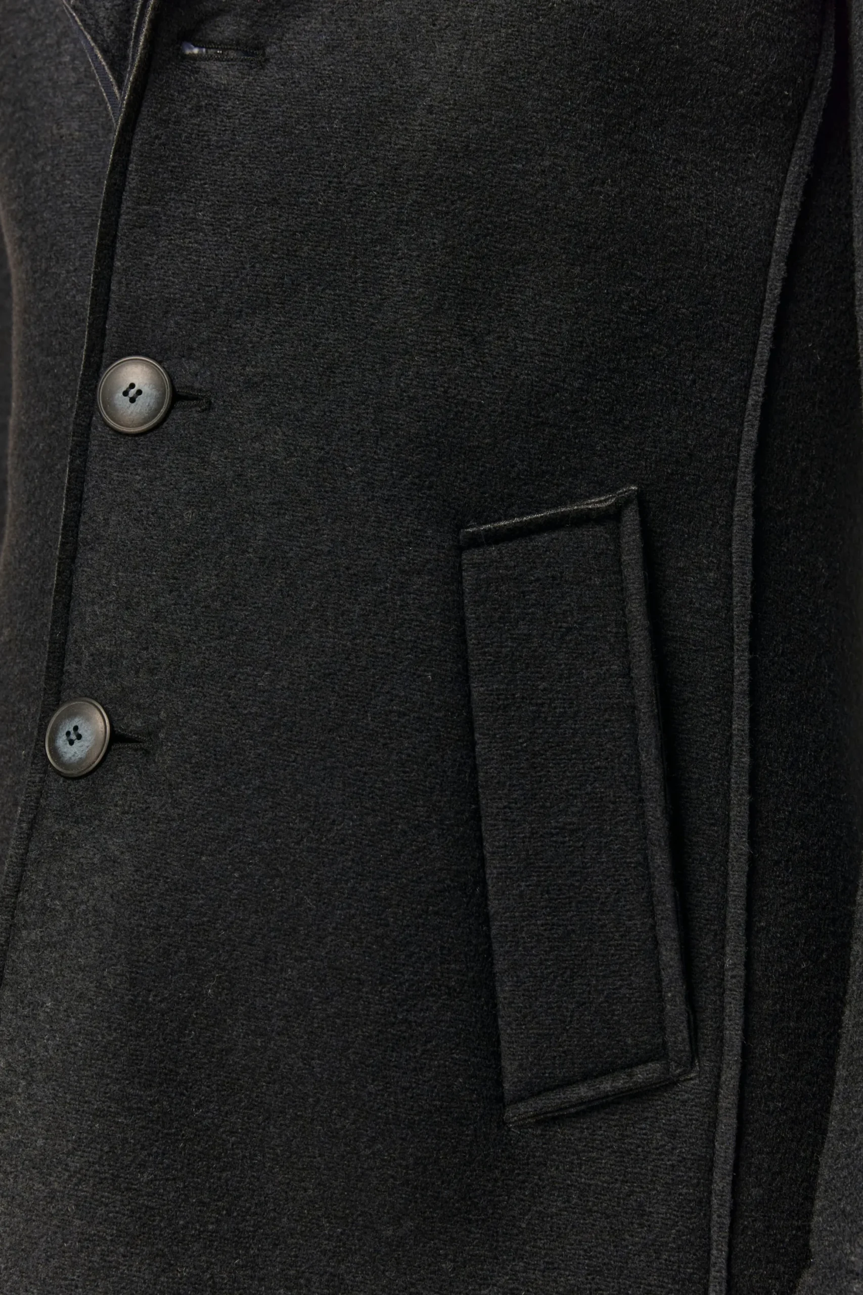 Cappotto Taglio Vivo Con Pettorina - BLU NOTTE