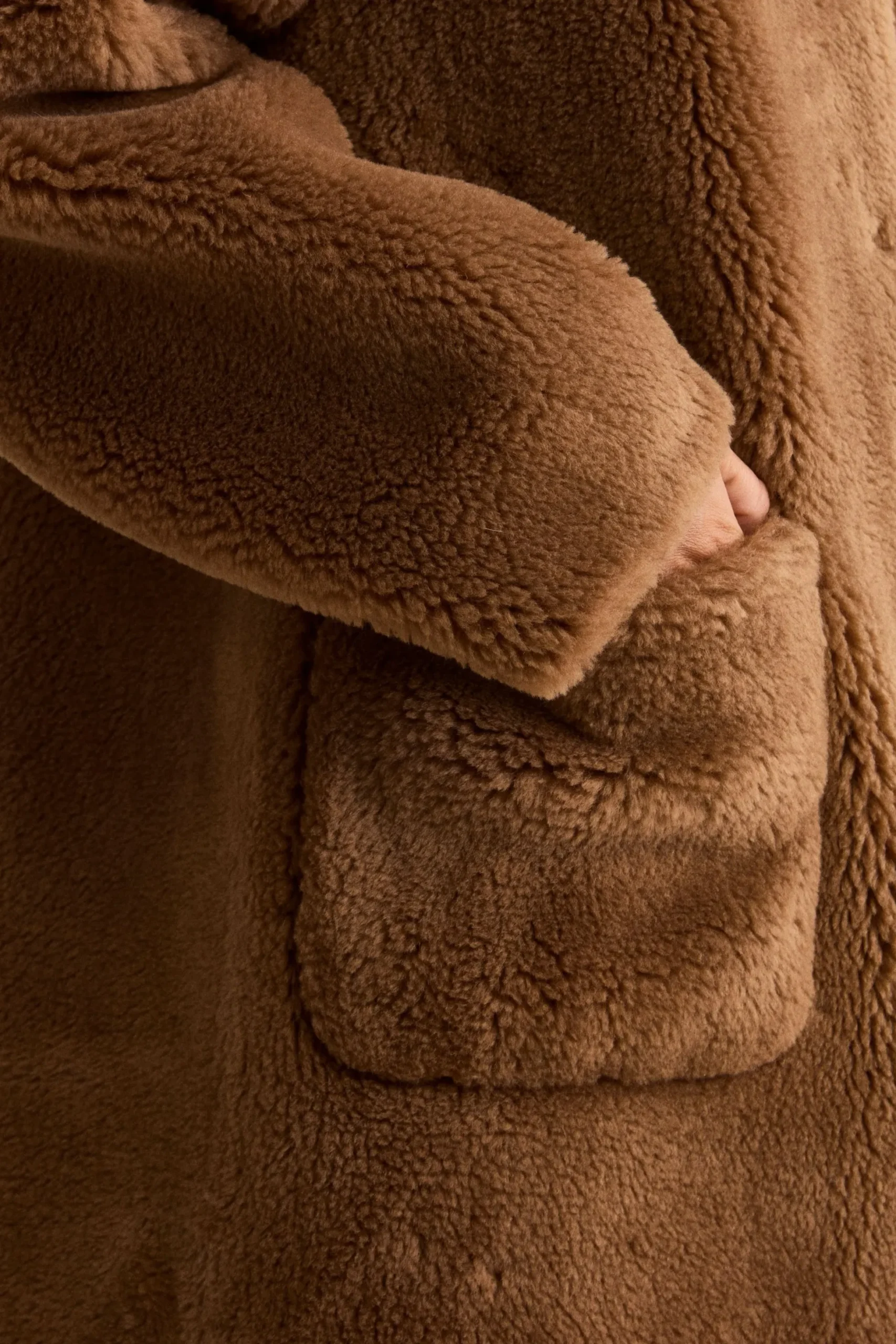 Cappotto Teddy Reversibile in Misto Lana - TABACCO