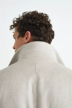 Cappotto trapuntato in lana - BEIGE