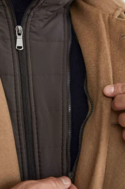 Cappotto trapuntato in lana - CAMMELLO
