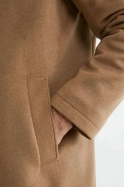 Cappotto trapuntato in lana - CAMMELLO
