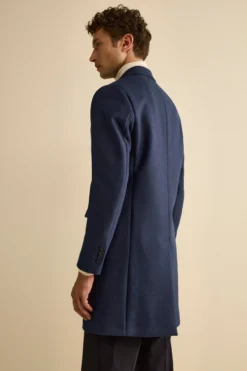 Cappotto Twill in Lana - BLU