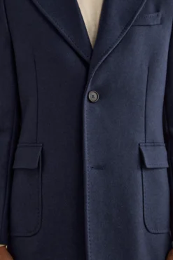 Cappotto Twill in Lana - BLU