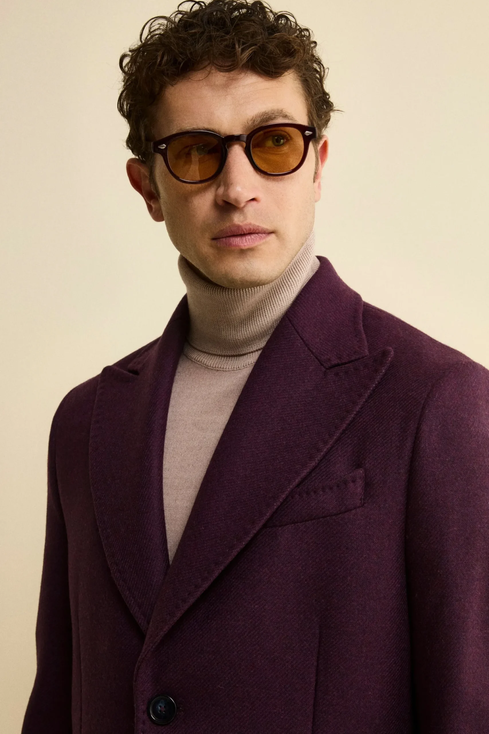 Cappotto Twill in Lana - MELANZANA