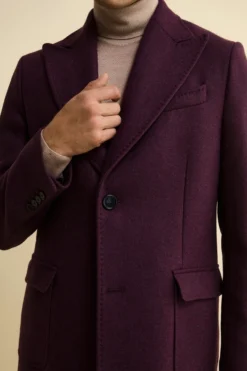 Cappotto Twill in Lana - MELANZANA