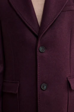 Cappotto Twill in Lana - MELANZANA