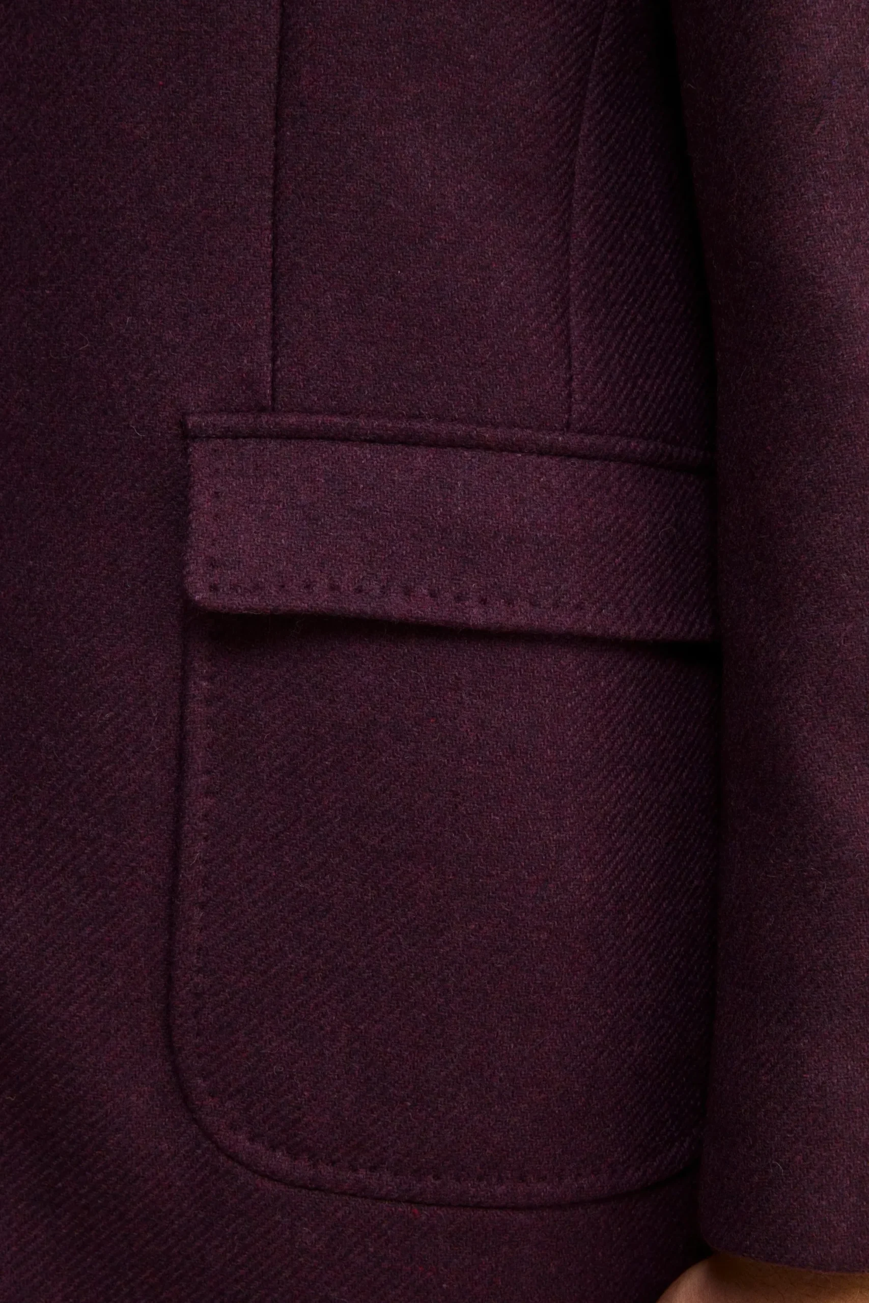 Cappotto Twill in Lana - MELANZANA