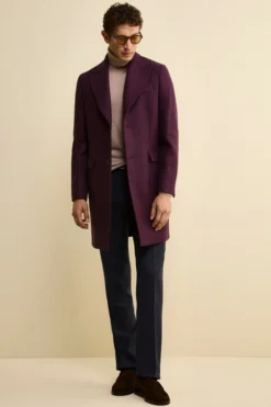 Cappotto Twill in Lana - MELANZANA