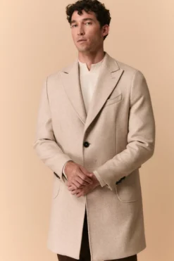 Cappotto Twill in Lana - TORTORA