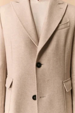 Cappotto Twill in Lana - TORTORA