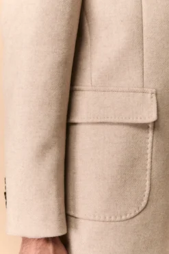 Cappotto Twill in Lana - TORTORA