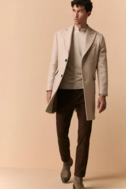Cappotto Twill in Lana - TORTORA
