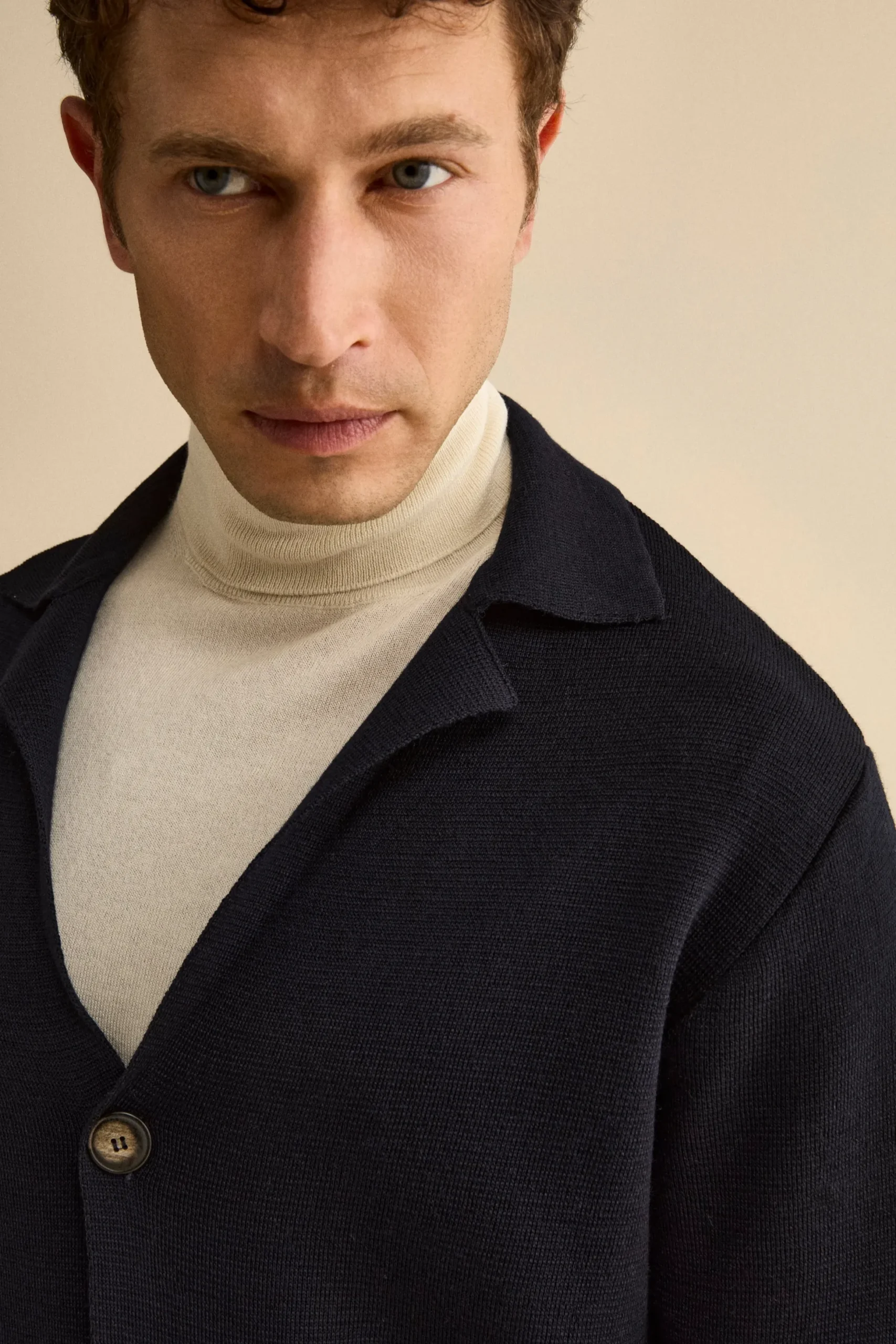 Cardigan con Tasche e Bottoni in Misto Lana - BLU