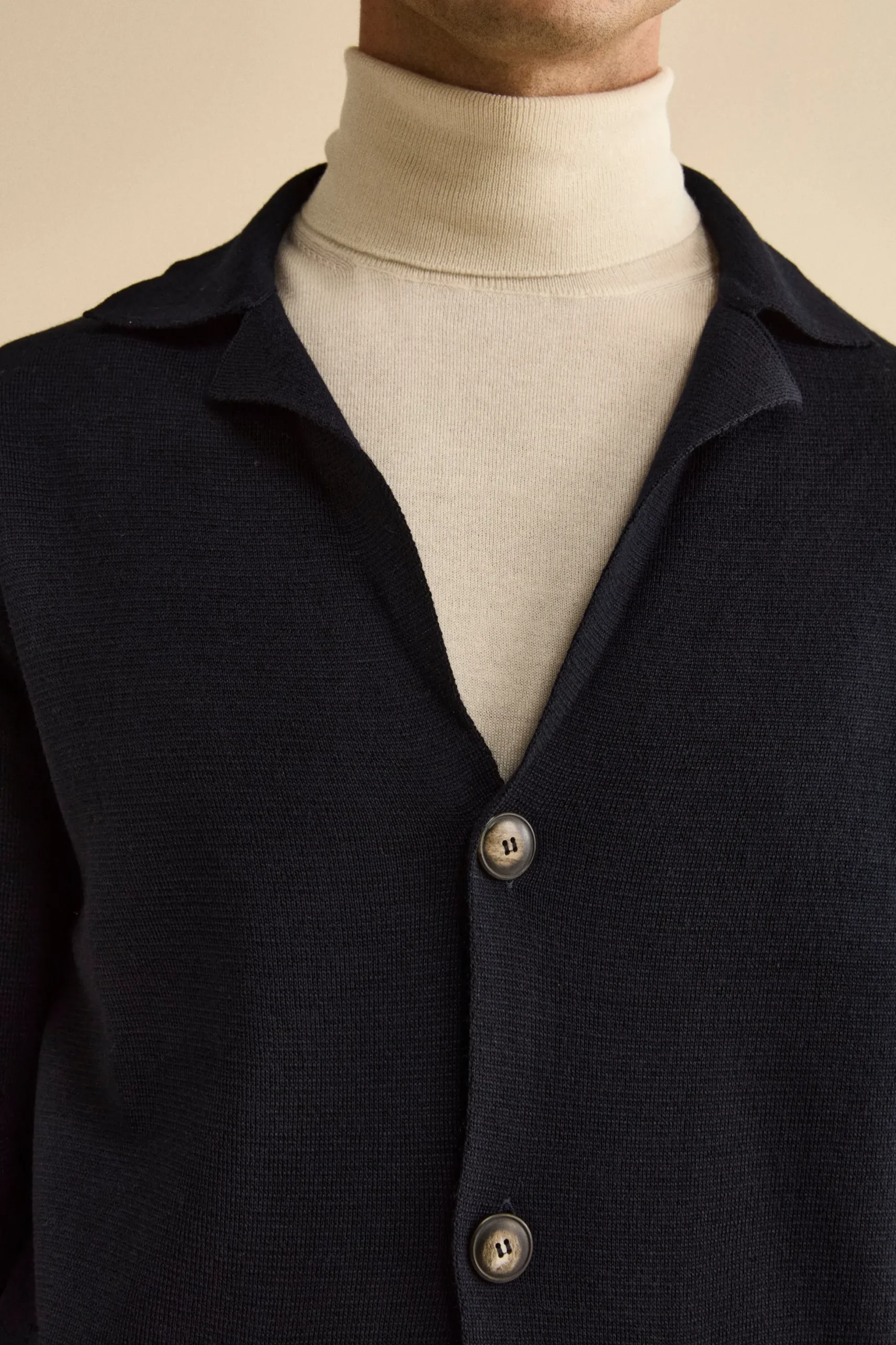 Cardigan con Tasche e Bottoni in Misto Lana - BLU