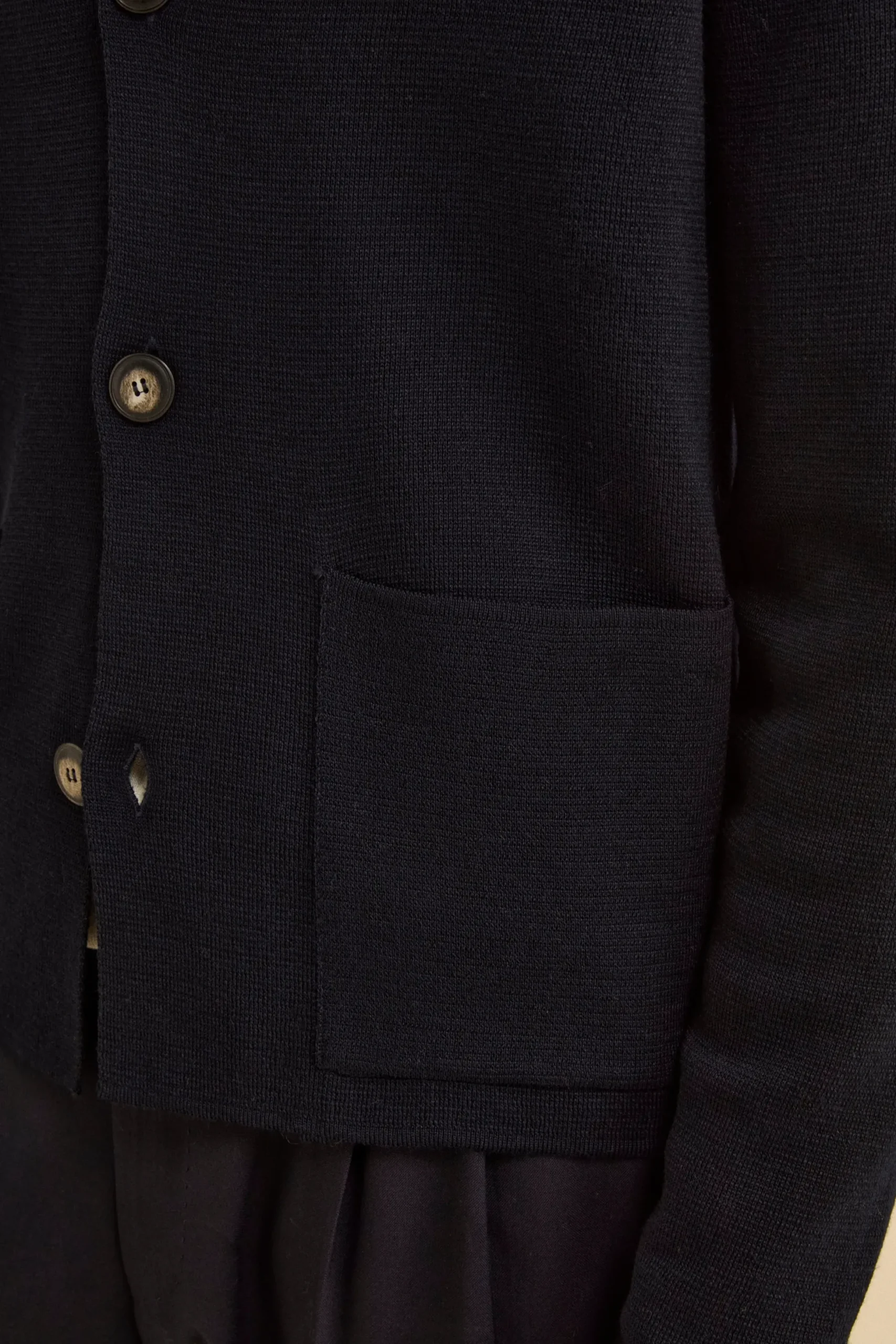 Cardigan con Tasche e Bottoni in Misto Lana - BLU