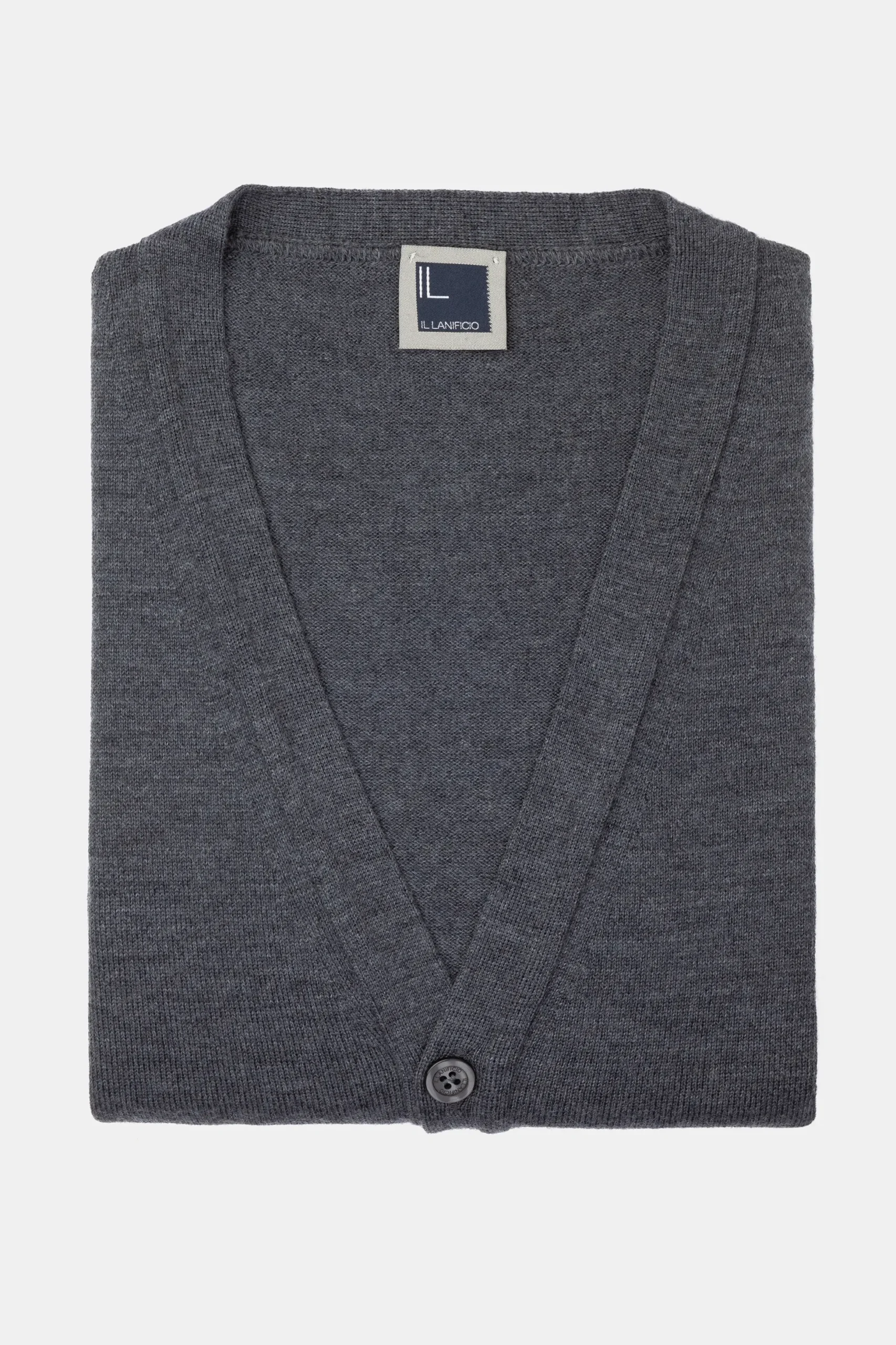 Cardigan in lana con bottoni - ANTRACITE