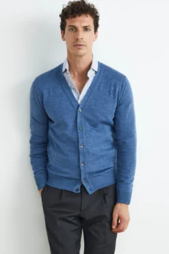 Cardigan in lana con bottoni - JEANS