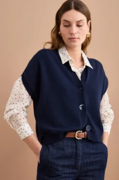 Cardigan Kimono in Cotone - BLU