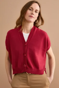 Cardigan Kimono in Cotone - BORDEAUX