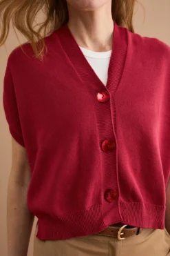 Cardigan Kimono in Cotone - BORDEAUX