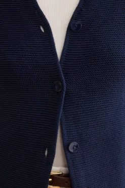Cardigan Links Scollo a V in Cotone - BLU