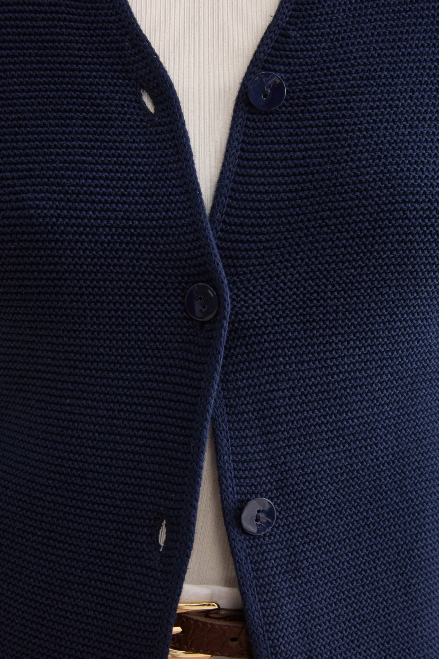 Cardigan Links Scollo a V in Cotone - BLU