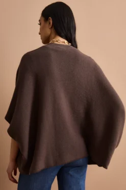 Cardigan Lungo in Cotone con Manica Kimono - TERRA